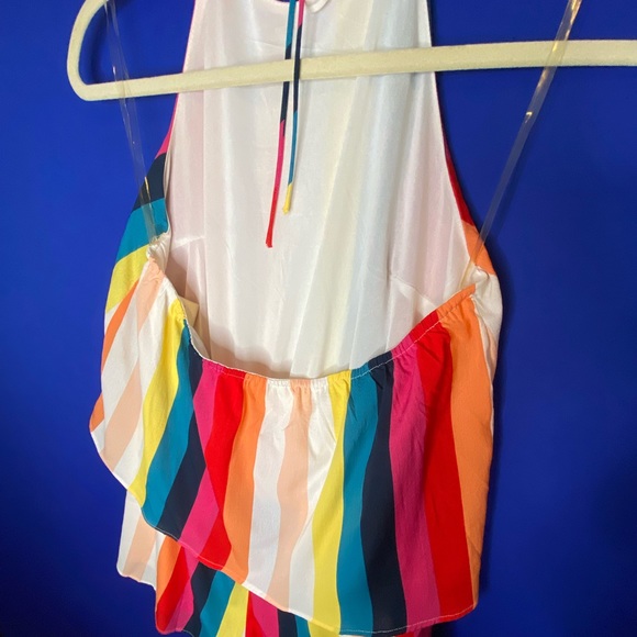 Rainbow Shorts Halter Romper NWOT - Picture 4 of 11